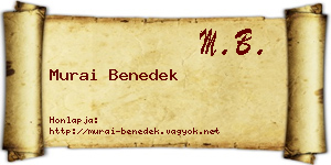 Murai Benedek névjegykártya
